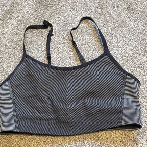 Aerie Black Stripped sports bra